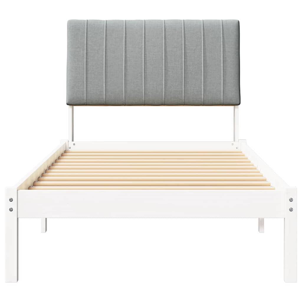 Bed Frame with Headboard White 90 x 190 cm Solid Pine Wood