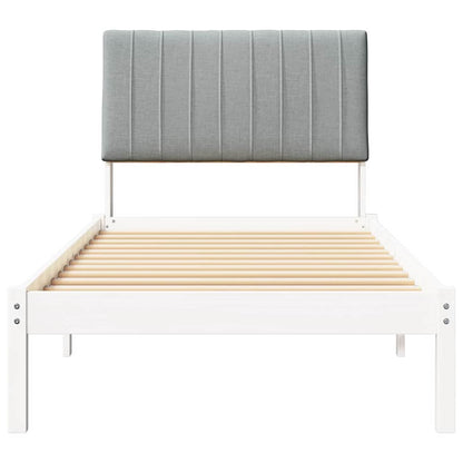 Bed Frame with Headboard White 90 x 190 cm Solid Pine Wood