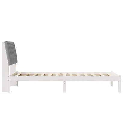 Bed Frame with Headboard White 90 x 190 cm Solid Pine Wood