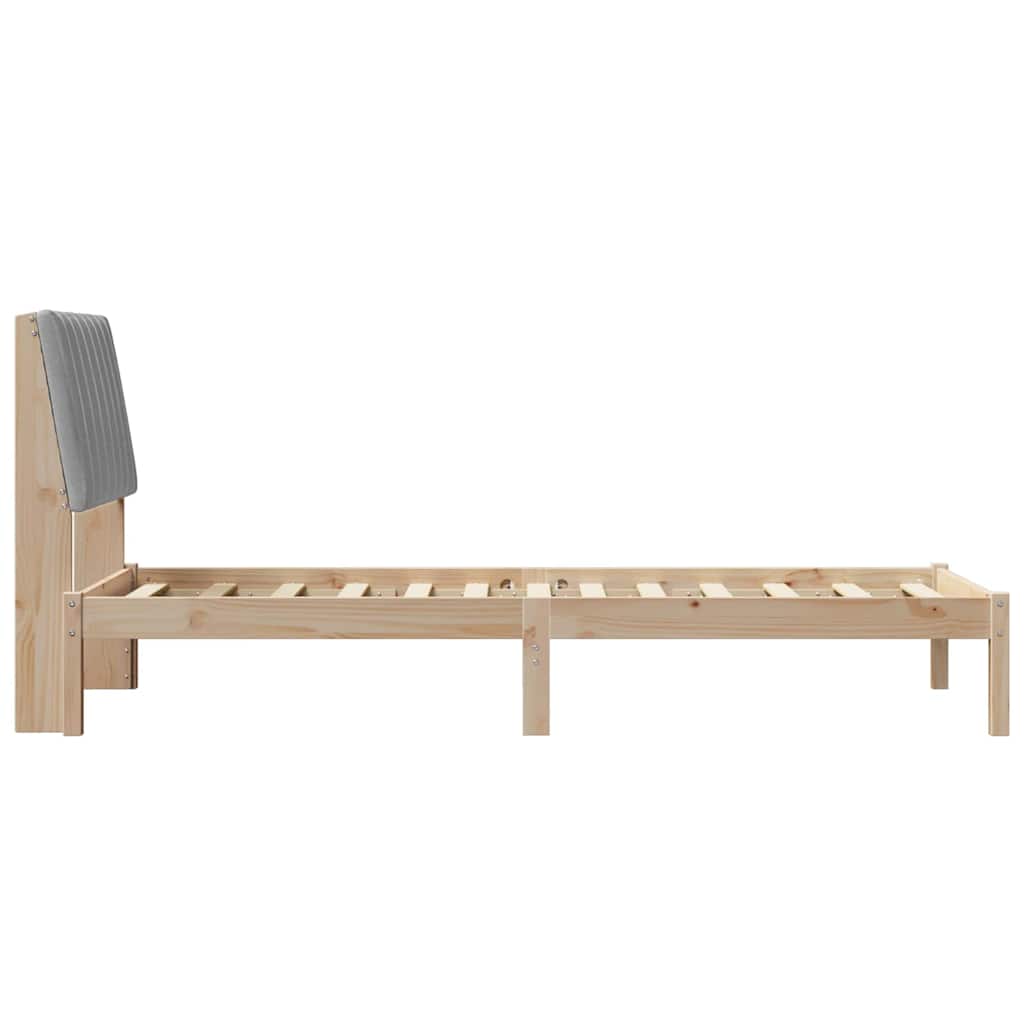Bed Frame with Headboard Brown 75 x 190 cm Solid Pine Wood