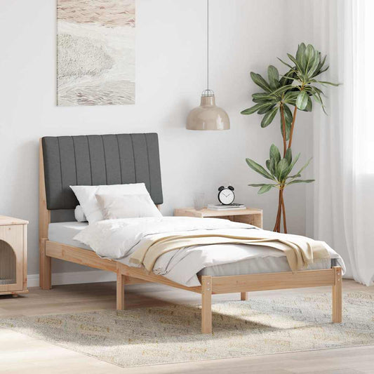 Bed Frame with Headboard Brown 75 x 190 cm Solid Pine Wood