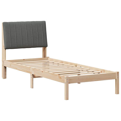 Bed Frame with Headboard Brown 75 x 190 cm Solid Pine Wood