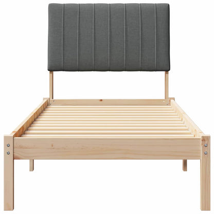 Bed Frame with Headboard Brown 75 x 190 cm Solid Pine Wood