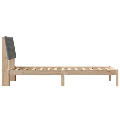 Bed Frame with Headboard Brown 75 x 190 cm Solid Pine Wood