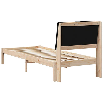 Bed Frame with Headboard Brown 75 x 190 cm Solid Pine Wood