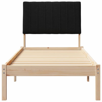 Bed Frame with Headboard Brown 75 x 190 cm Solid Pine Wood