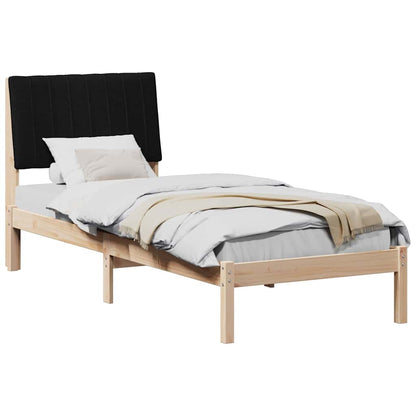 Bed Frame with Headboard Brown 75 x 190 cm Solid Pine Wood