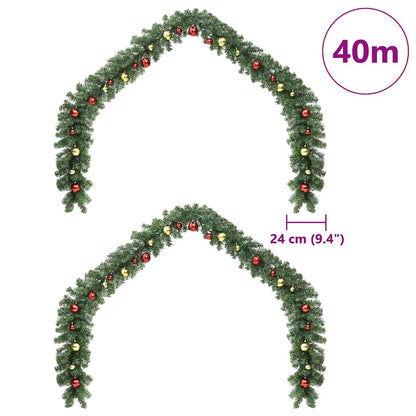 Christmas Garland with 600 LEDs 2 pcs Green PVC