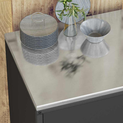 Kitchen Storage Set with Shelf 2 pcs Black 180 x 50 x 92 cm