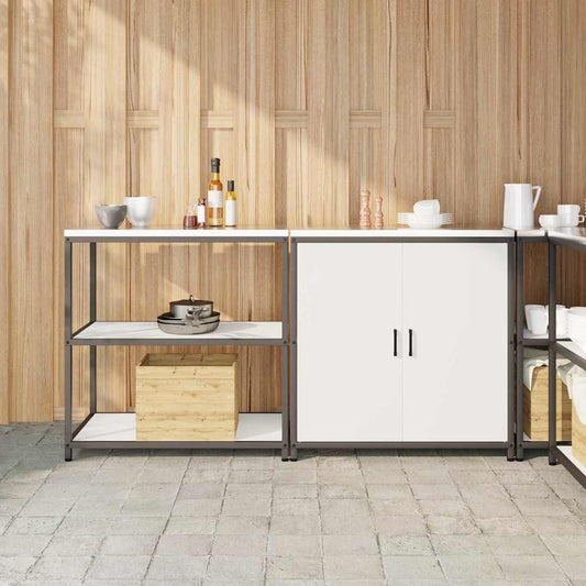 Kitchen Storage Set with Shelf 2 pcs White 180 x 50 x 92 cm
