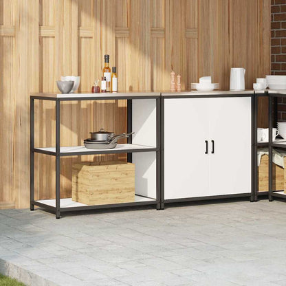 Kitchen Storage Set with Shelf 2 pcs White 180 x 50 x 92 cm