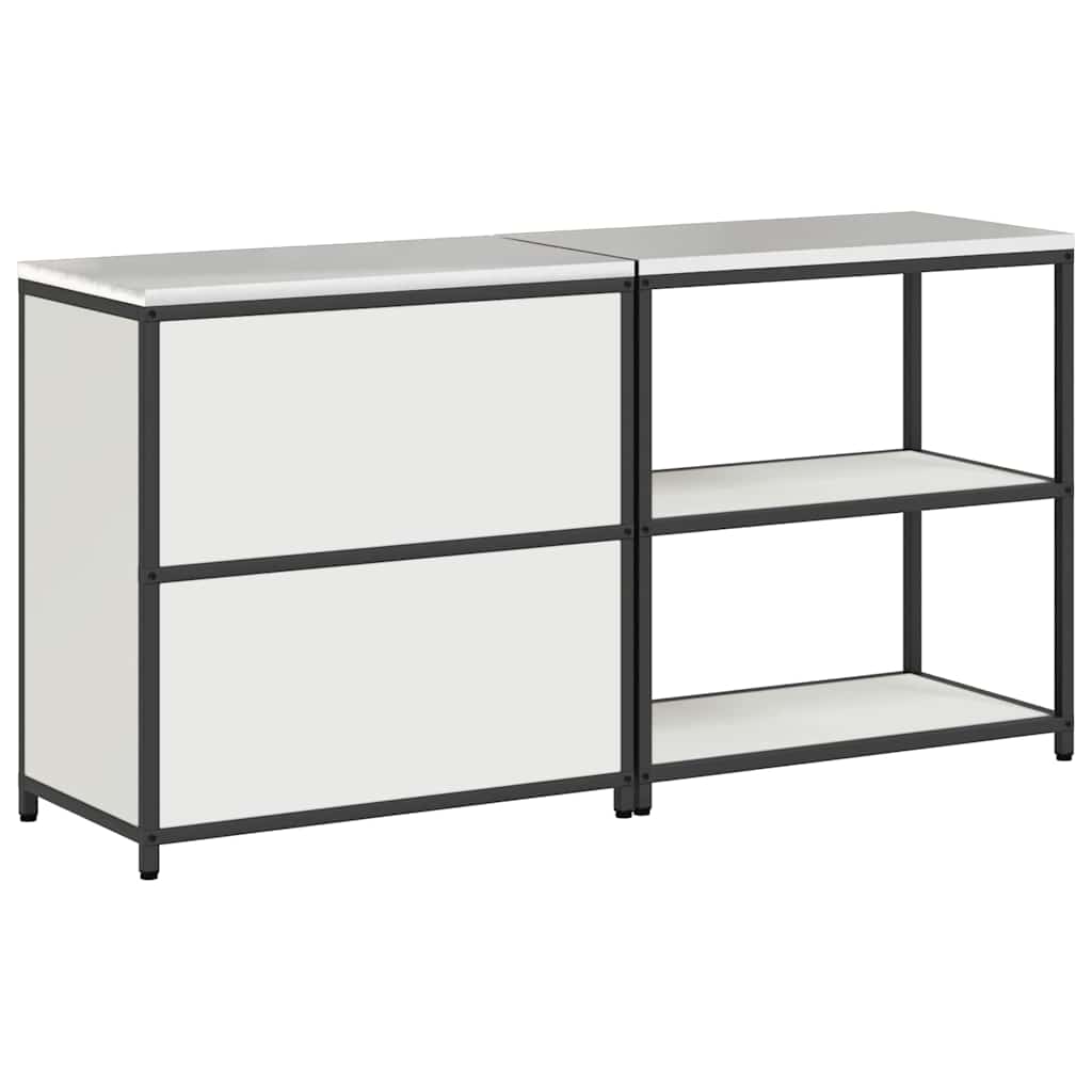 Kitchen Storage Set with Shelf 2 pcs White 180 x 50 x 92 cm