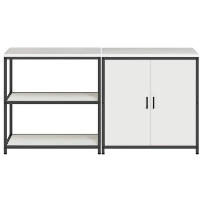 Kitchen Storage Set with Shelf 2 pcs White 180 x 50 x 92 cm