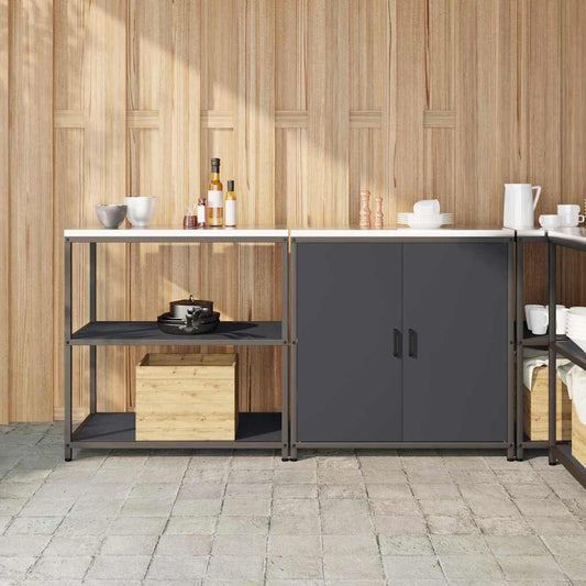Kitchen Storage Set with Door 2 pcs Anthracite 180 x 50 x 92 cm
