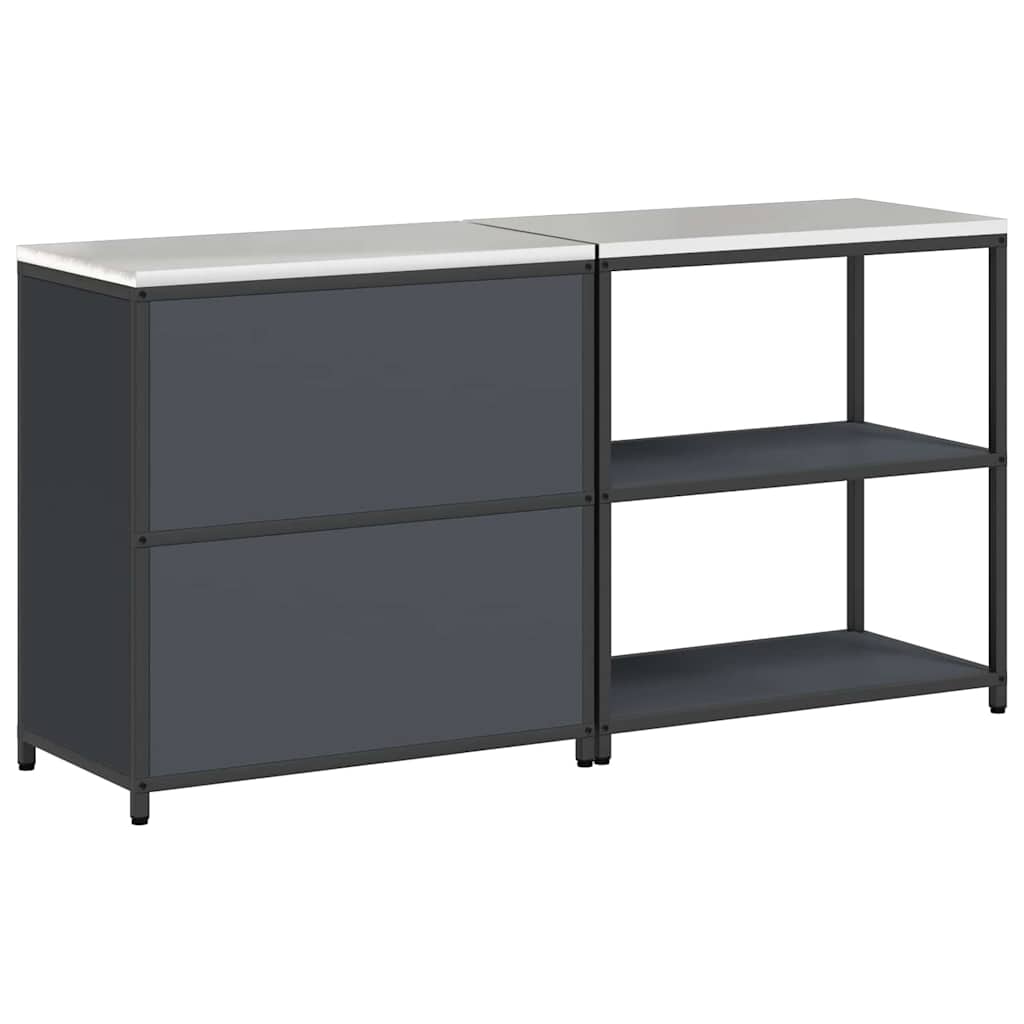 Kitchen Storage Set with Door 2 pcs Anthracite 180 x 50 x 92 cm