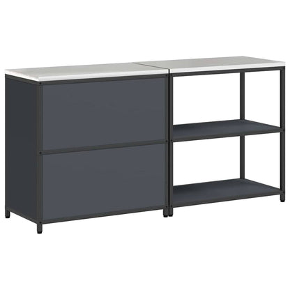 Kitchen Storage Set with Door 2 pcs Anthracite 180 x 50 x 92 cm