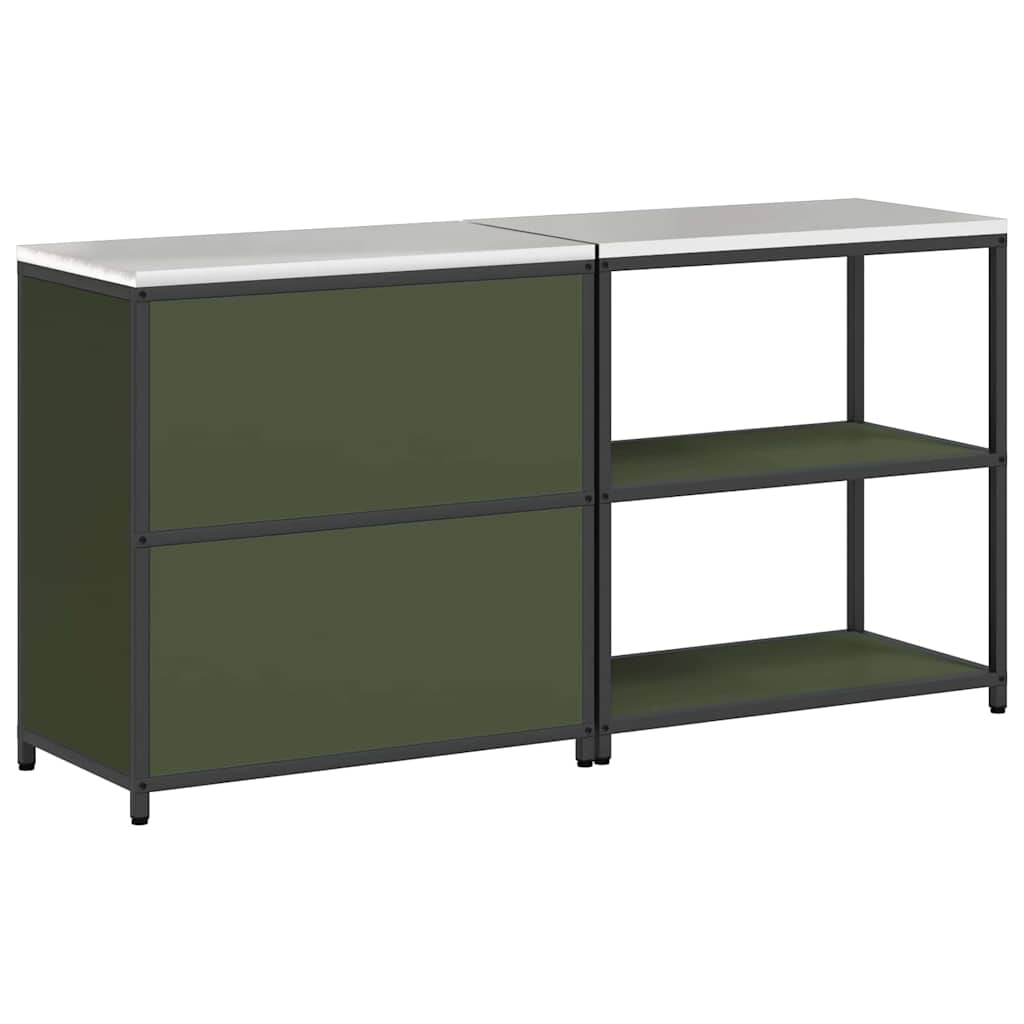 Kitchen Storage Set 2 pcs Olive Green 180 x 50 x 92 cm