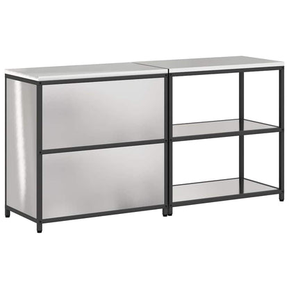 Kitchen Storage Set with Shelf 2 pcs Sliver 180 x 50 x 92 cm