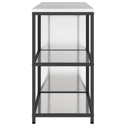 Kitchen Storage Set with Shelf 2 pcs Sliver 180 x 50 x 92 cm