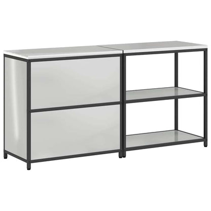 Kitchen Storage Set with Shelf 2 pcs Sliver 180 x 50 x 92 cm