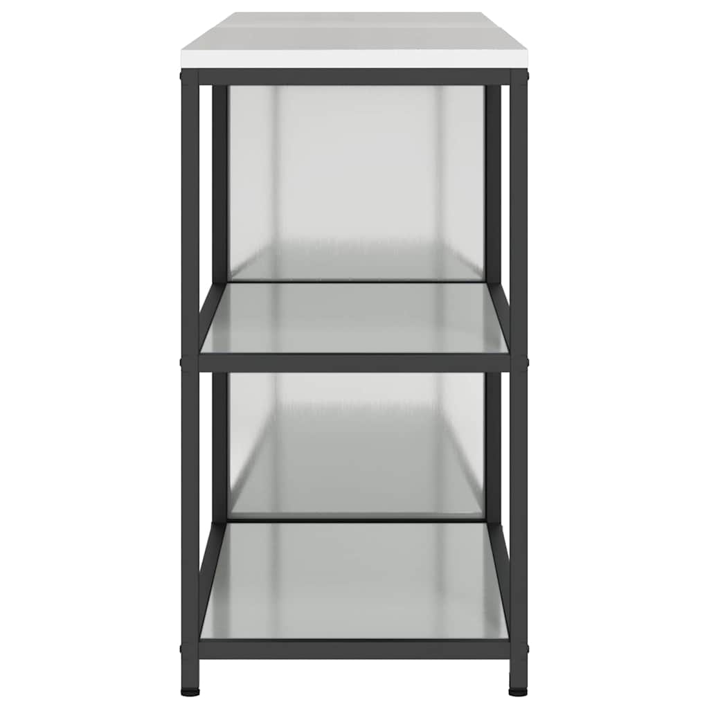 Kitchen Storage Set with Shelf 2 pcs Sliver 180 x 50 x 92 cm