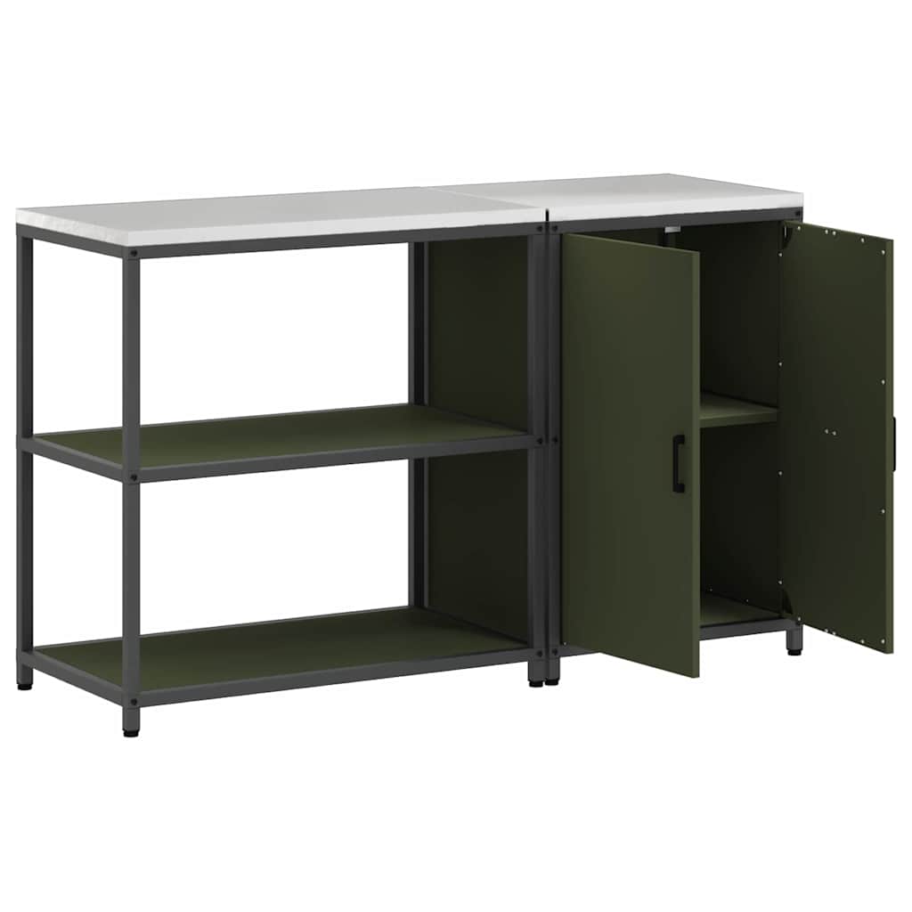 Kitchen Storage Set 2 pcs Olive Green Cold-rolled steel