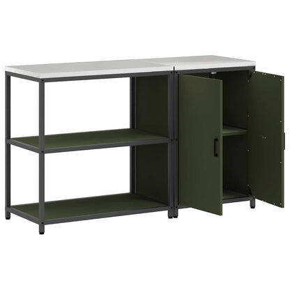 Kitchen Storage Set 2 pcs Olive Green Cold-rolled steel