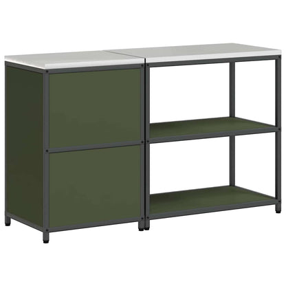 Kitchen Storage Set 2 pcs Olive Green Cold-rolled steel