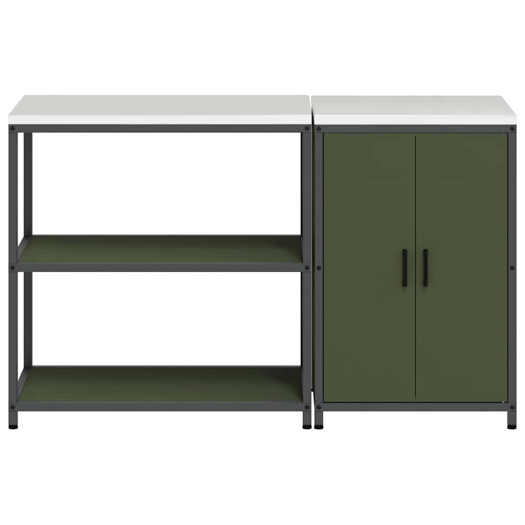 Kitchen Storage Set 2 pcs Olive Green Cold-rolled steel