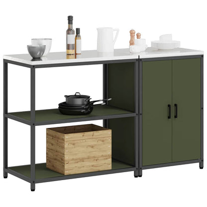 Kitchen Storage Set 2 pcs Olive Green Cold-rolled steel