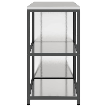 Kitchen Storage Set with Shelf 2 pcs Sliver Stainless steel