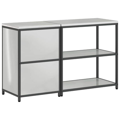 Kitchen Storage Set with Shelf 2 pcs Sliver Galvanised steel
