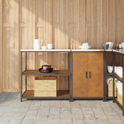 Kitchen Storage Set with Shelf 2 pcs Rusty Weathering steel