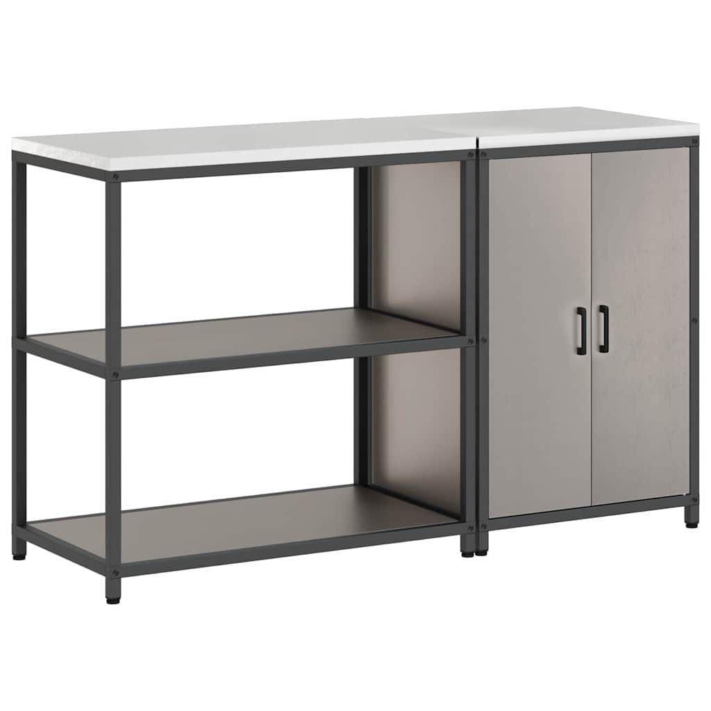 Kitchen Storage Set with Shelf 2 pcs Rusty Weathering steel