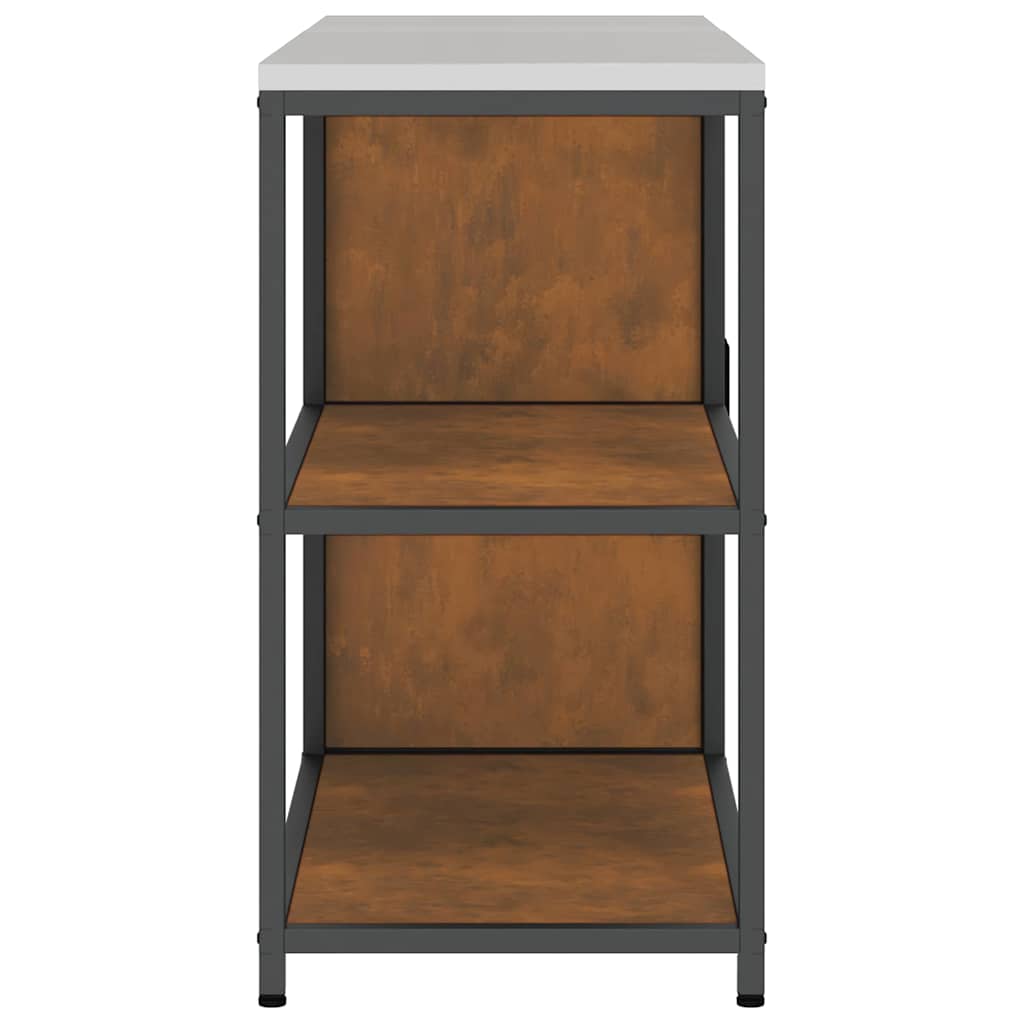 Kitchen Storage Set with Shelf 2 pcs Rusty Weathering steel