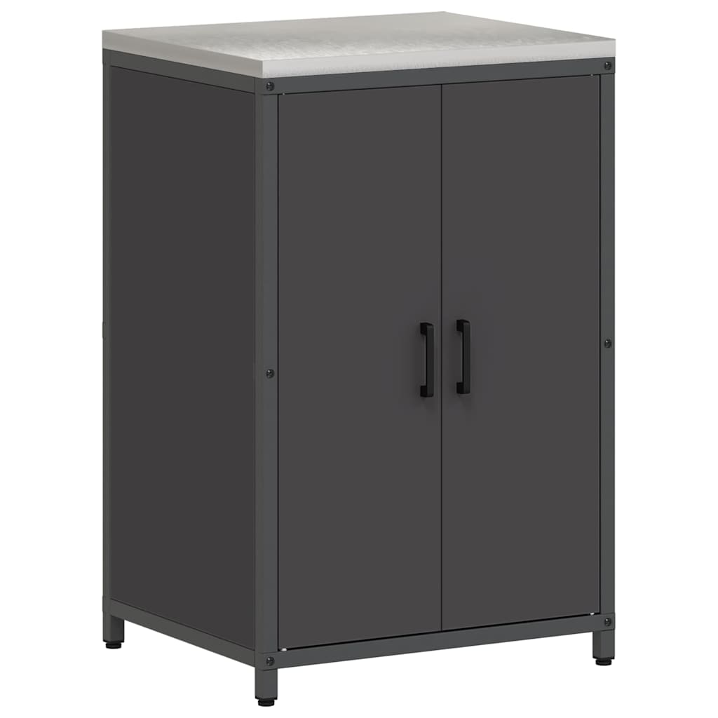Kitchen Storage Set with Shelf 3 pcs Black 210 x 50 x 92 cm