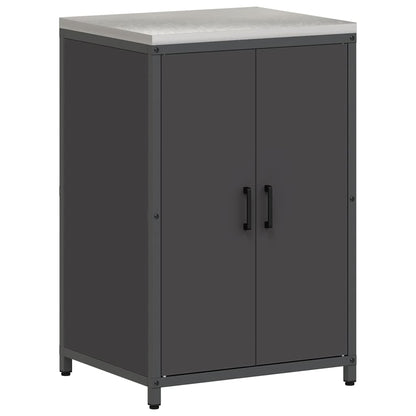 Kitchen Storage Set with Shelf 3 pcs Black 210 x 50 x 92 cm