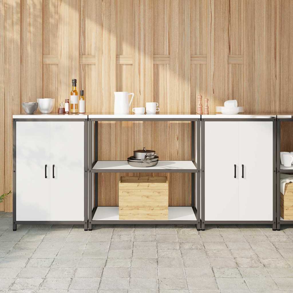 Kitchen Storage Set with Shelf 3 pcs White 210 x 50 x 92 cm