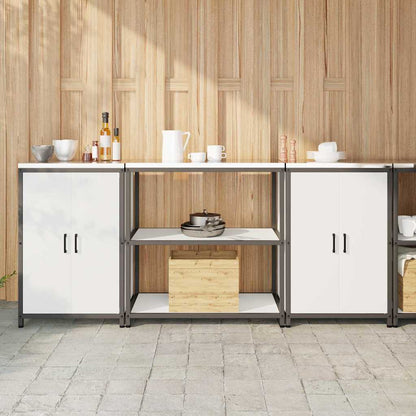 Kitchen Storage Set with Shelf 3 pcs White 210 x 50 x 92 cm