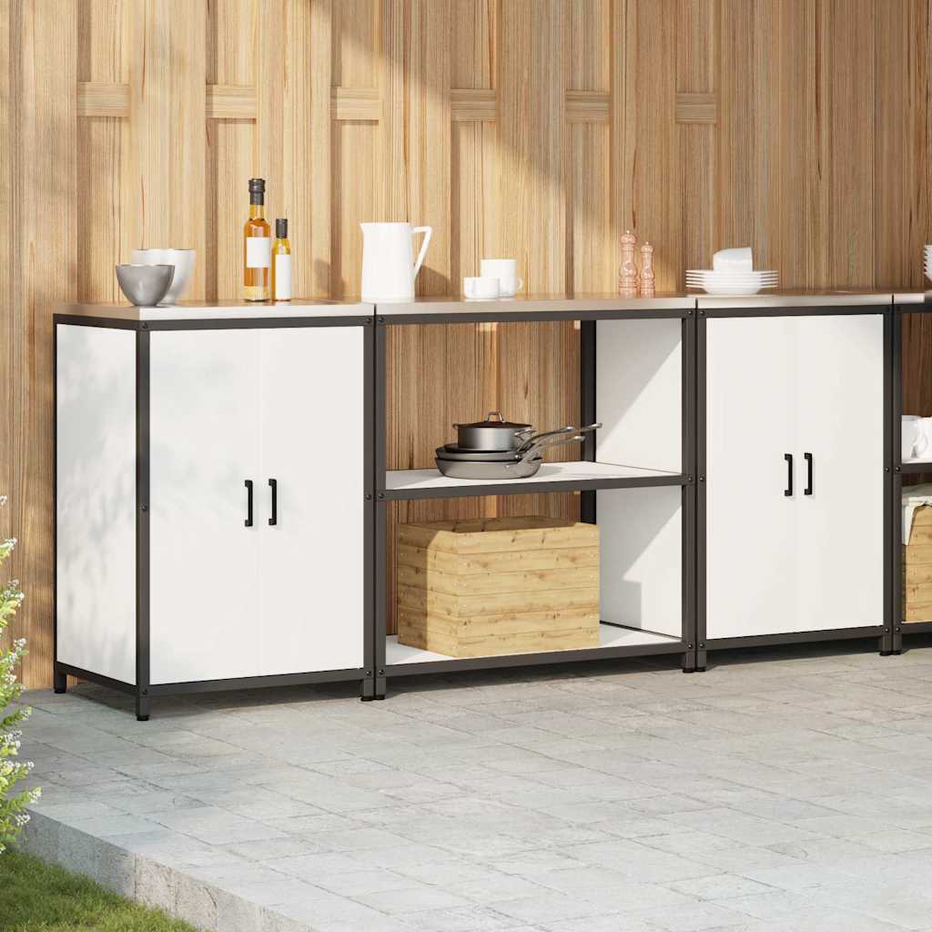 Kitchen Storage Set with Shelf 3 pcs White 210 x 50 x 92 cm