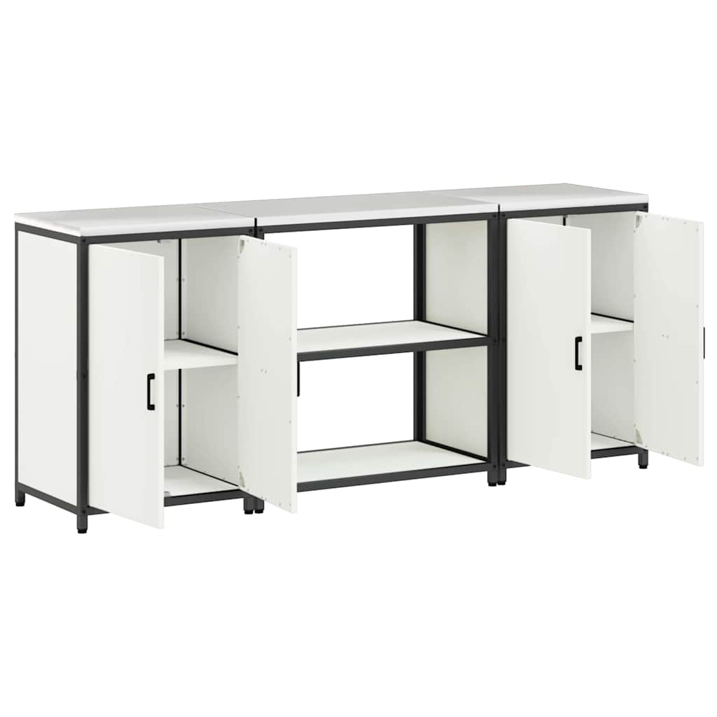 Kitchen Storage Set with Shelf 3 pcs White 210 x 50 x 92 cm