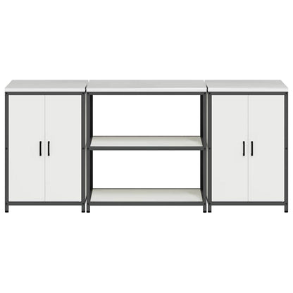 Kitchen Storage Set with Shelf 3 pcs White 210 x 50 x 92 cm