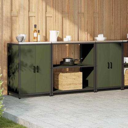 Kitchen Storage Set 3 pcs Olive Green 210 x 50 x 92 cm
