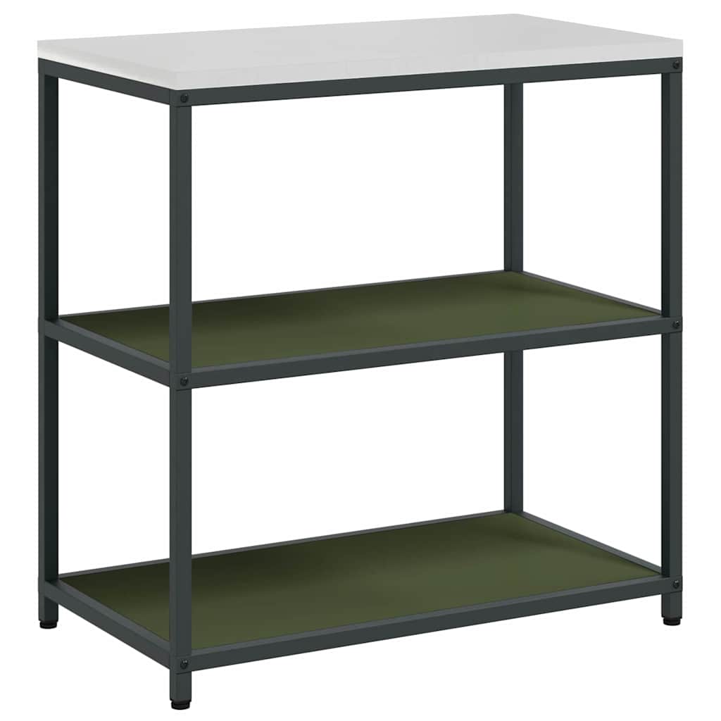 Kitchen Storage Set with Shelf 3 pcs Olive Green Steel