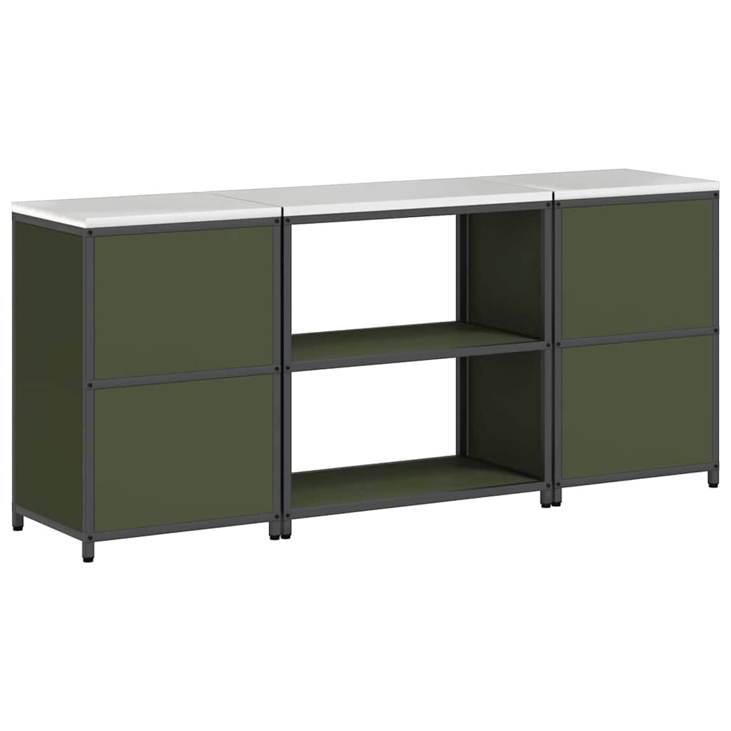 Kitchen Storage Set 3 pcs Olive Green 210 x 50 x 92 cm