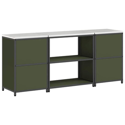 Kitchen Storage Set 3 pcs Olive Green 210 x 50 x 92 cm