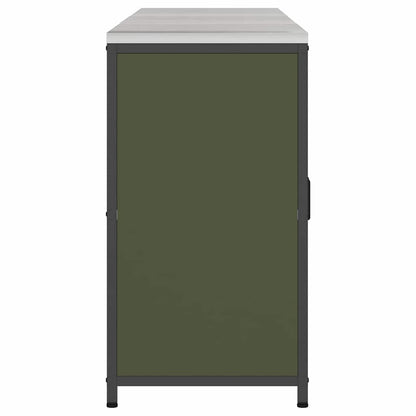 Kitchen Storage Set with Shelf 3 pcs Olive Green Steel