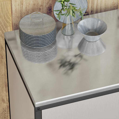 Kitchen Storage Set with Shelf with Storage 3 pcs Silver Steel
