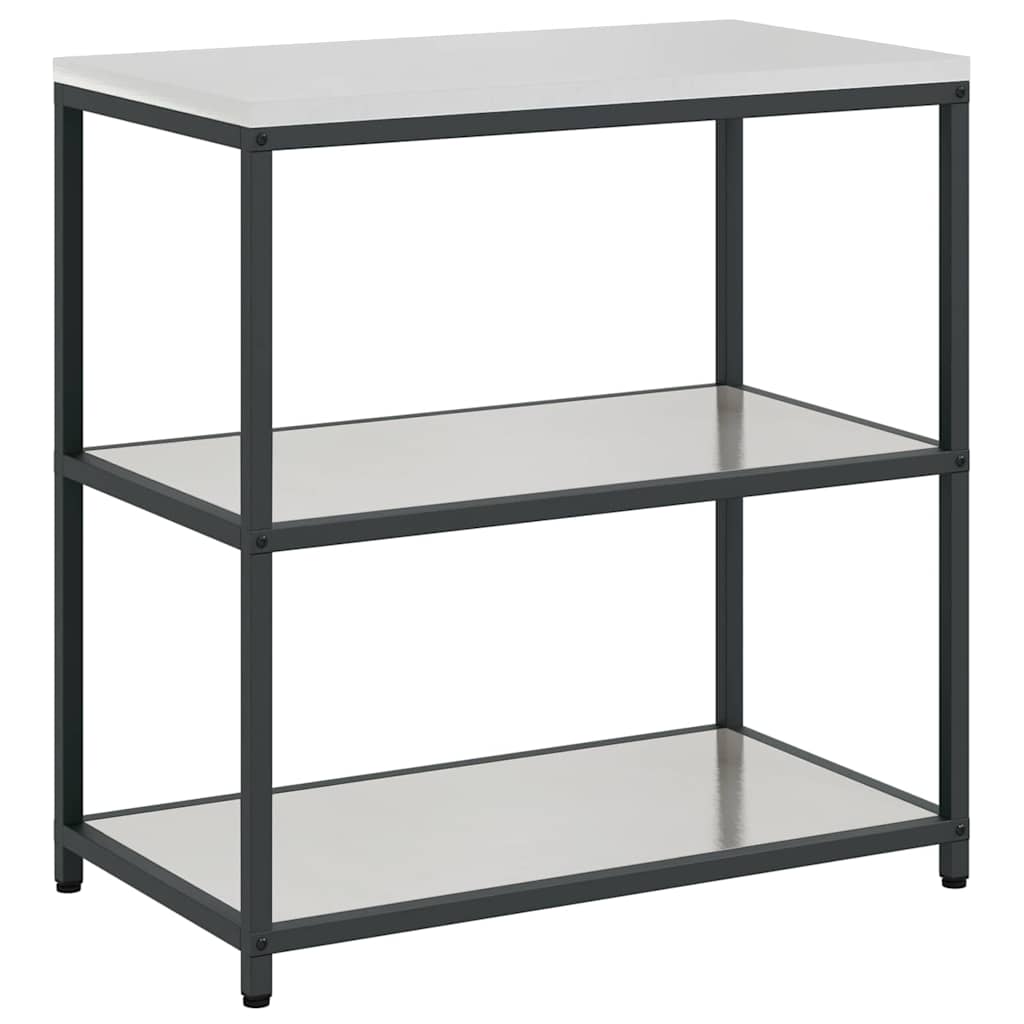 Kitchen Storage Set with Shelf with Storage 3 pcs Silver Steel