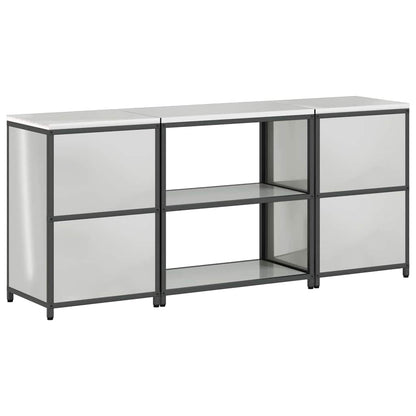 Kitchen Storage Set with Shelf 3 pcs Sliver 210 x 50 x 92 cm